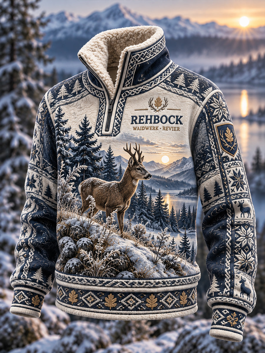 Damen-Fleecegefüttertes Stehkragen-Sweatshirt für die deutsche Jagdsaison