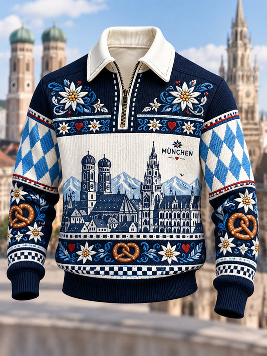 Herren-Kapuzenpullover mit Reißverschluss, Bayern-Design