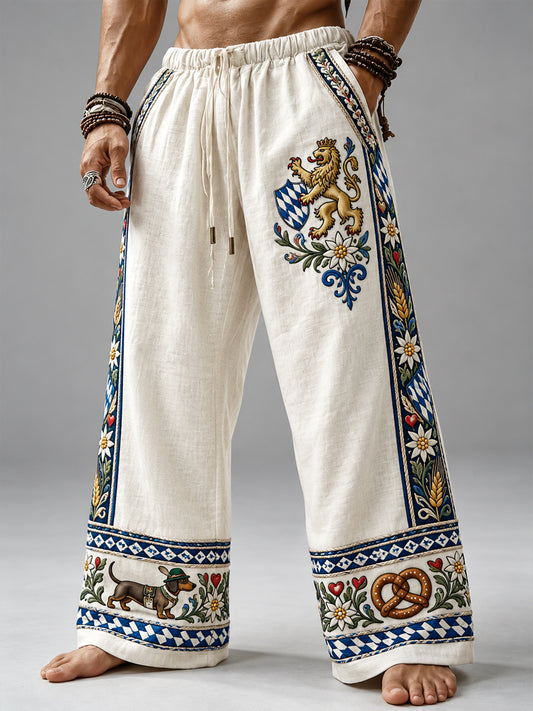 Herrenhose aus Baumwolle und Hanf mit bayerischem Kunstmotiv