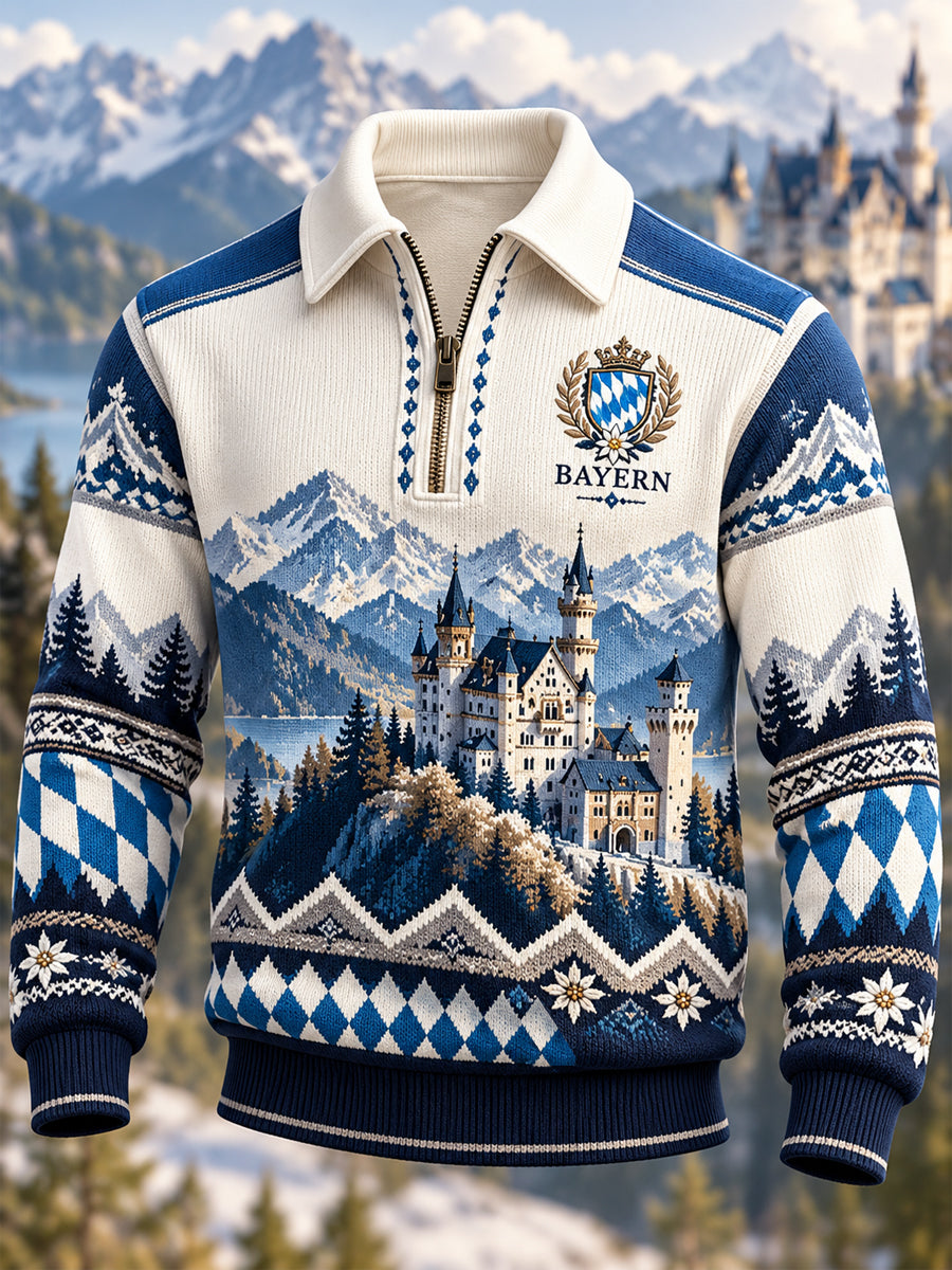 Herren-Kapuzenpullover mit Reißverschluss, Bayern-Design