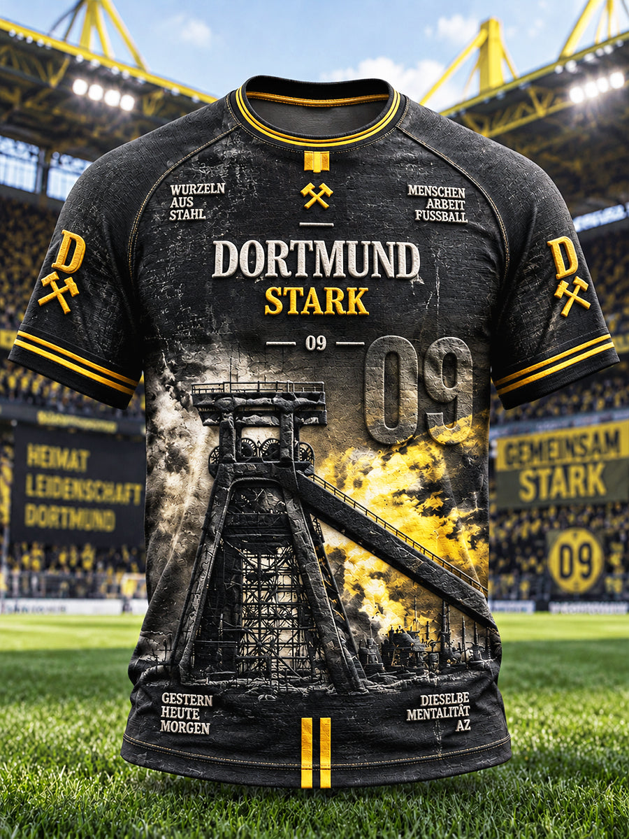 Herren Schwarz Borussia Dortmund bundes liga 3D-gedrucktes lässiges T-Shirt