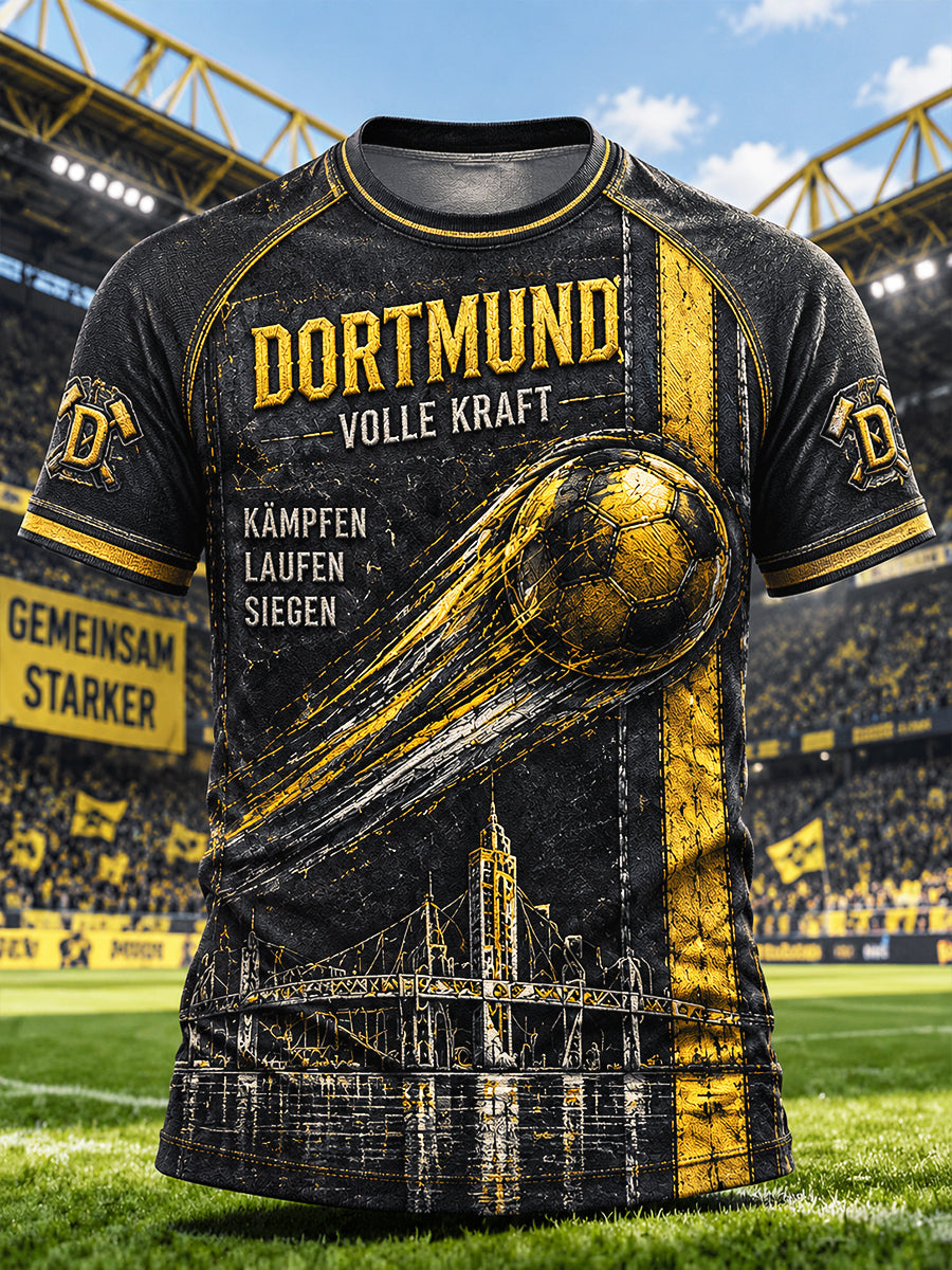 Herren Retro deutsche bundes liga Borussia Dortmund Fußball 3D-gedrucktes lässiges T-Shirt