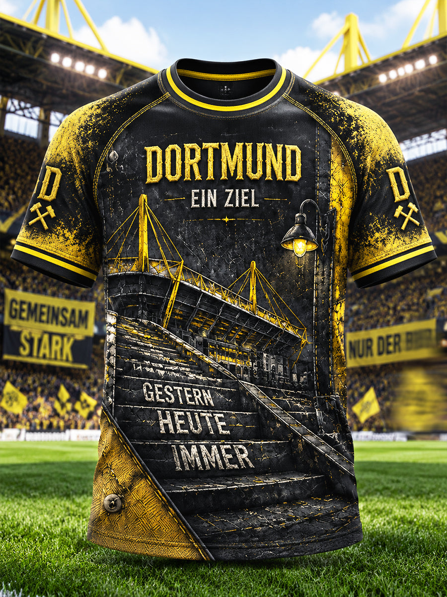 Herren Schwarz Borussia Dortmund bundes liga Fußball druck Freizeit T-Shirt