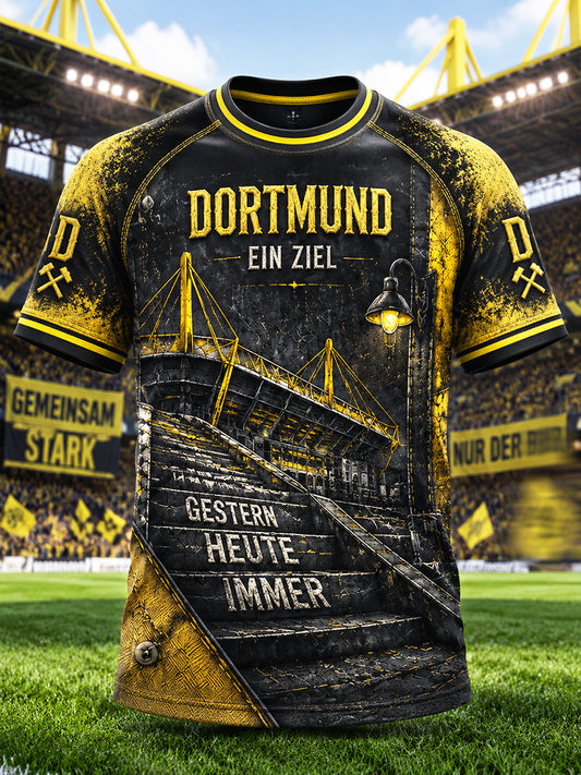 Herren Schwarz Borussia Dortmund bundes liga Fußball druck Freizeit T-Shirt