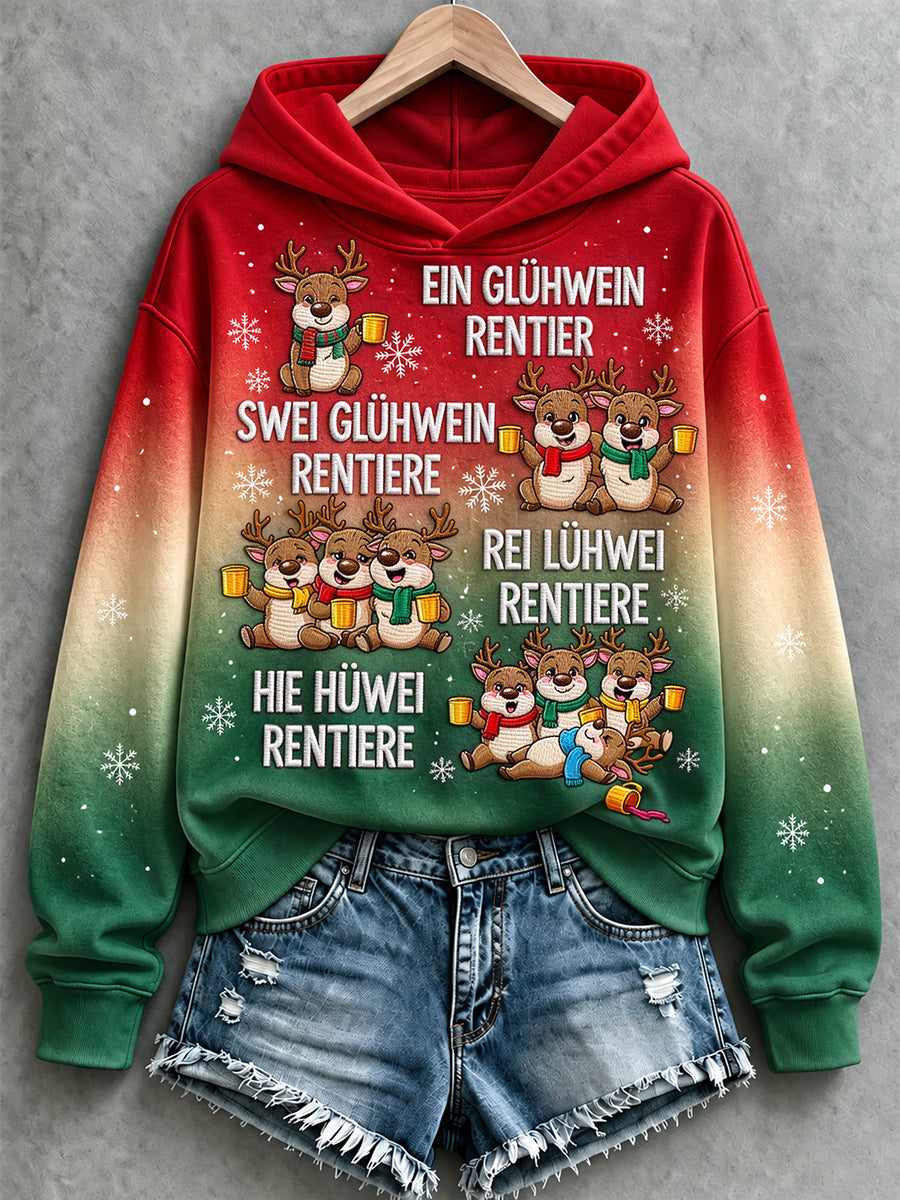 Weihnachts-Kapuzenpullover für Damen mit Print