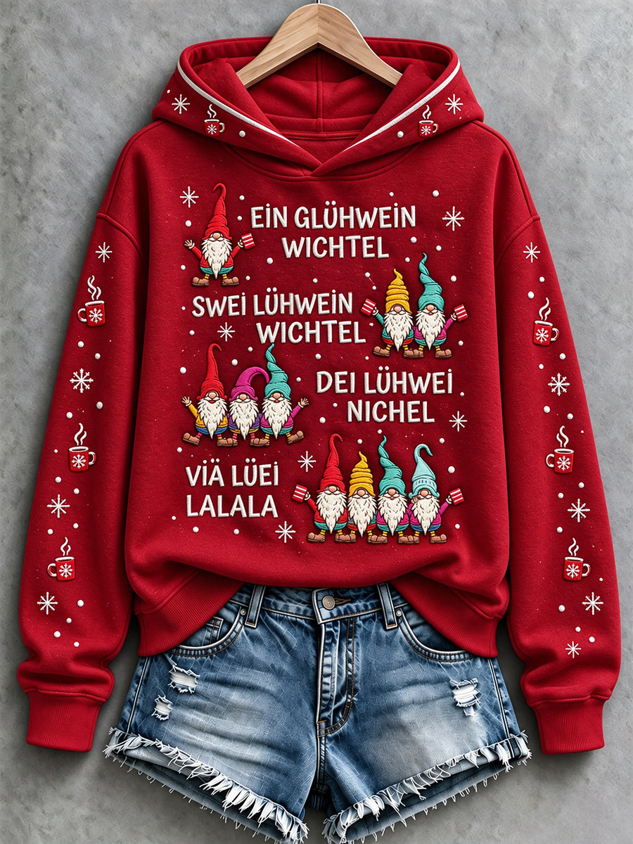Damen Kapuzen pullover mit Weihnachts druck