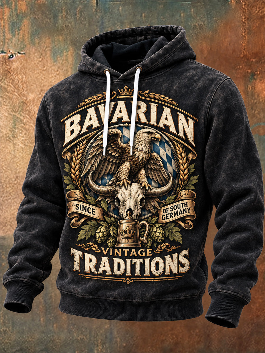 Herren Hoodie mit übergroßem, abfallendem Schulterbereich und Spirit-Kultur-Design