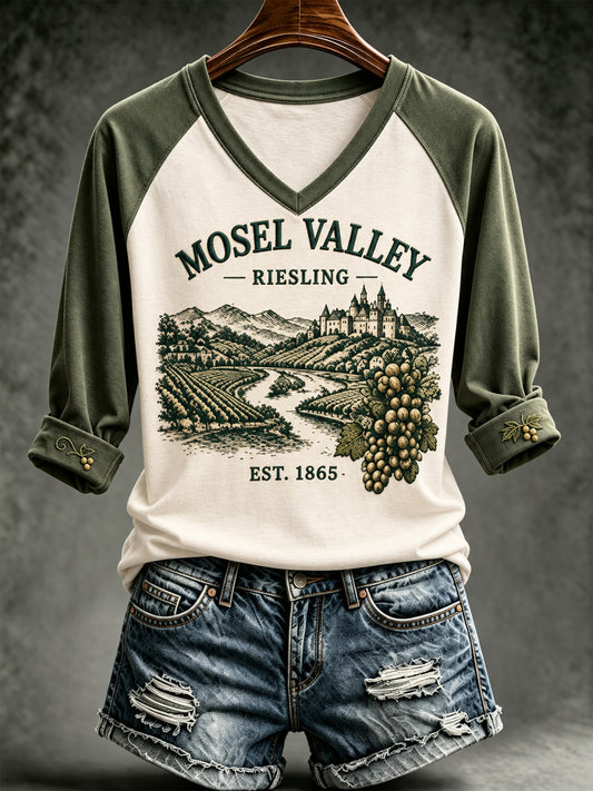 Damen-Spirit-Kultur-T-Shirt mit langen Ärmeln und abgesenkten Schultern