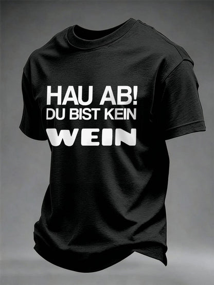 Herren-T-Shirt mit Glühwein-Print und kurzen Ärmeln