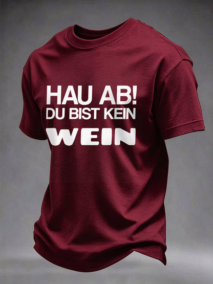 Herren-T-Shirt mit Glühwein-Print und kurzen Ärmeln
