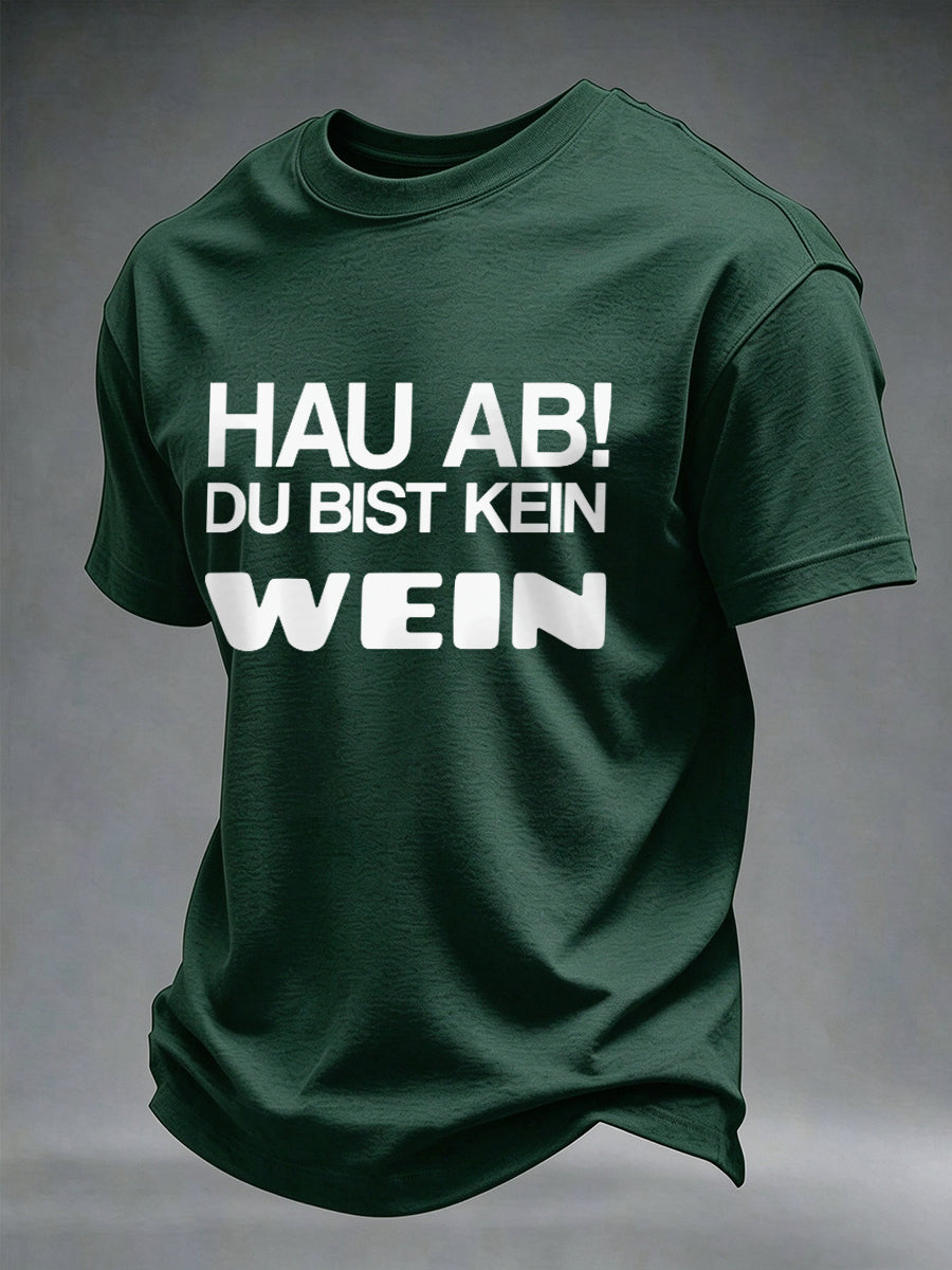Herren-T-Shirt mit Glühwein-Print und kurzen Ärmeln