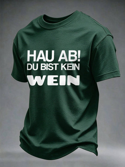 Herren-T-Shirt mit Glühwein-Print und kurzen Ärmeln