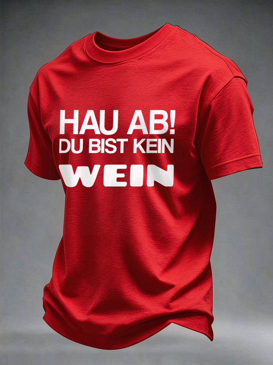 Herren-T-Shirt mit Glühwein-Print und kurzen Ärmeln