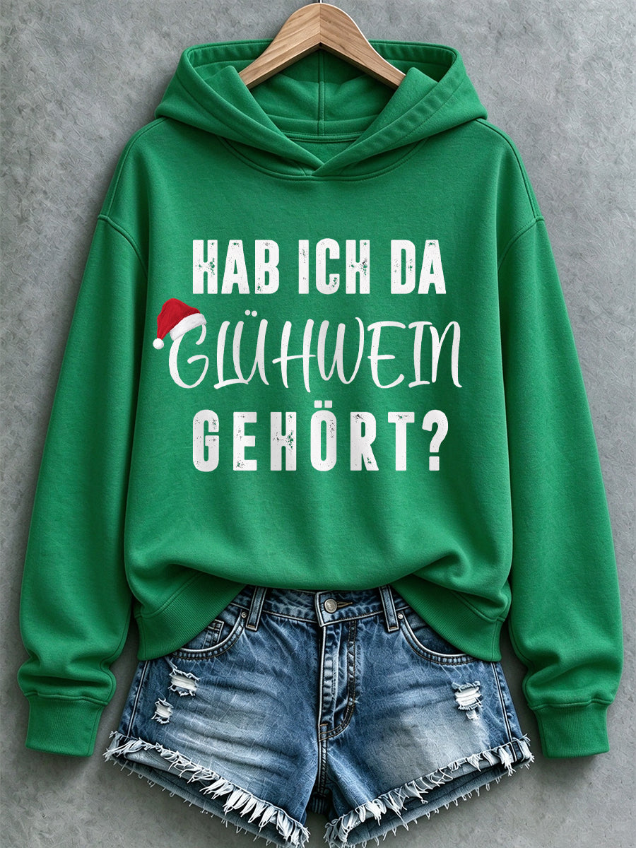 Weihnachts-Kapuzenpullover für Damen mit Muster, lässig