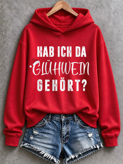 Weihnachts-Kapuzenpullover für Damen mit Muster, lässig