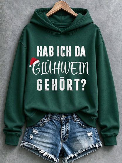 Weihnachts-Kapuzenpullover für Damen mit Muster, lässig