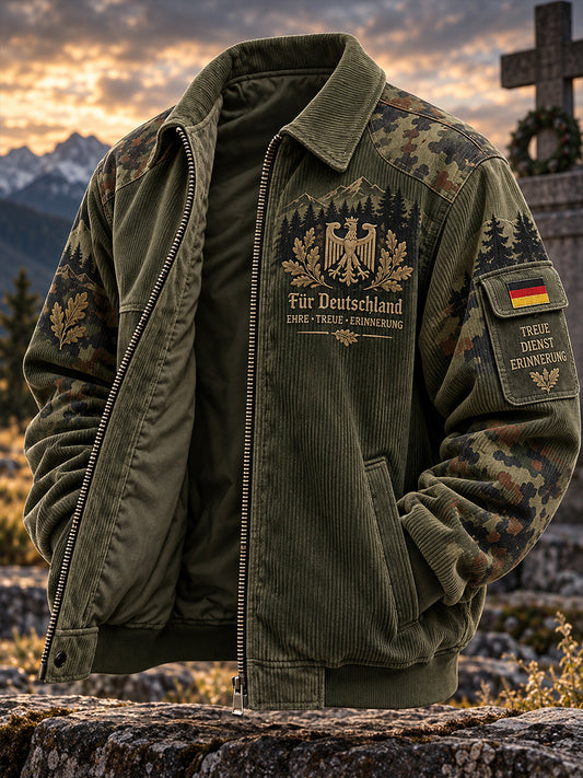 Herren-Jacke mit grafischem Veteranen-Gedenkdruck