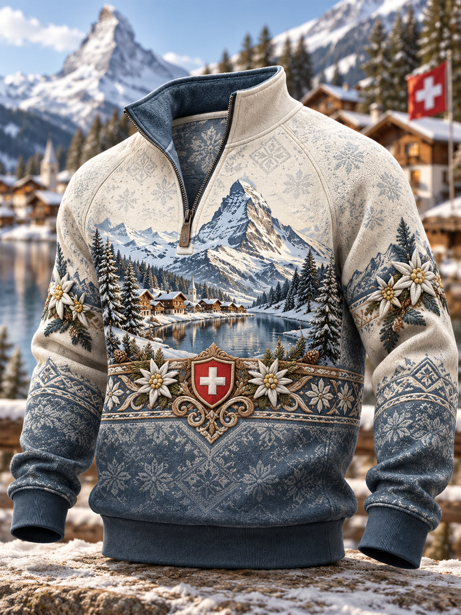 Herren-Kapuzenpullover mit Reißverschluss aus der Schweiz