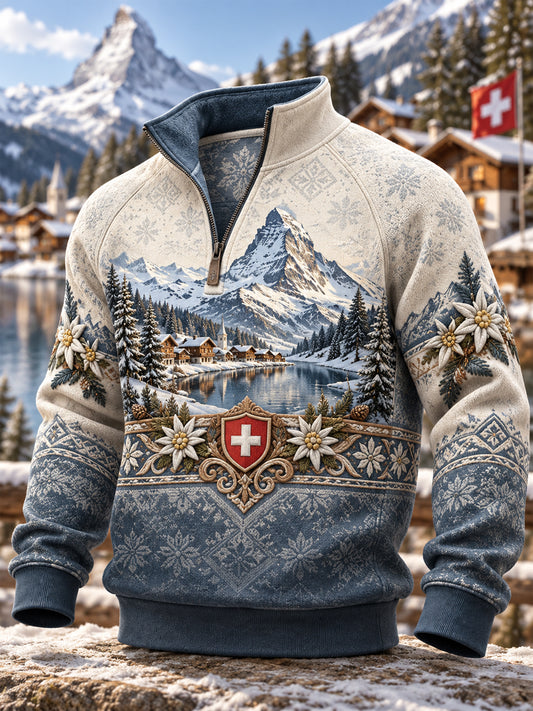Herren-Kapuzenpullover mit Reißverschluss aus der Schweiz