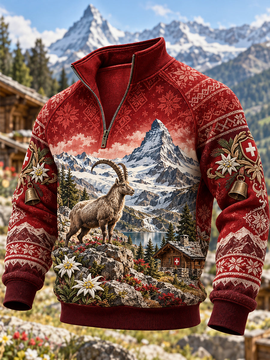 Herren-Kapuzenpullover mit Reißverschluss aus der Schweiz