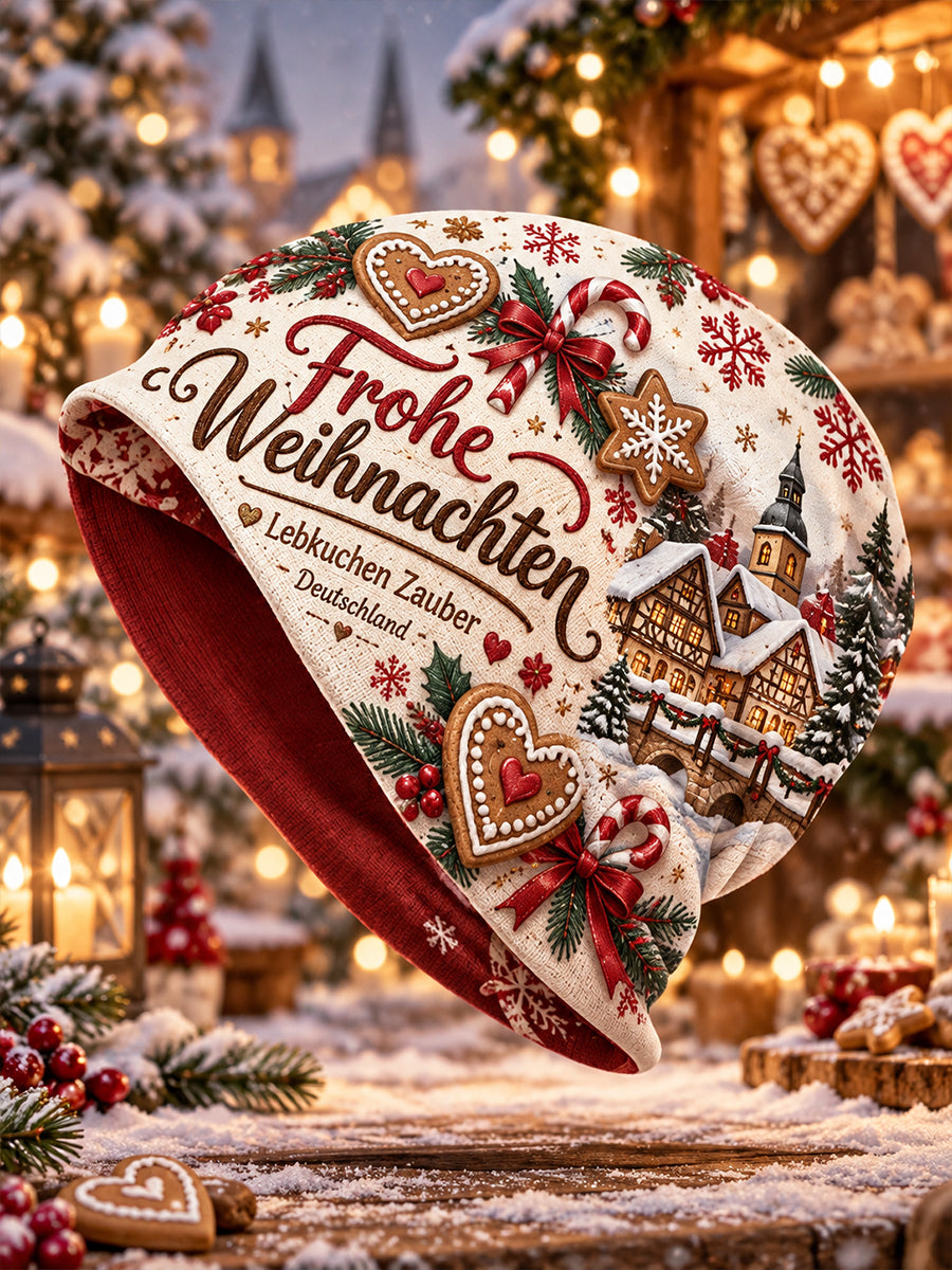 Damen-Weihnachtsmütze mit Print