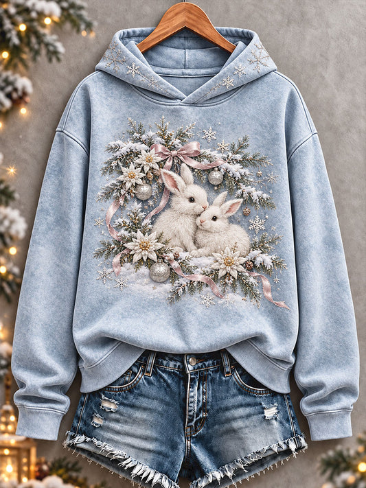 Damen-Kapuzenpullover mit weihnachtlichem Schweizer Motiv