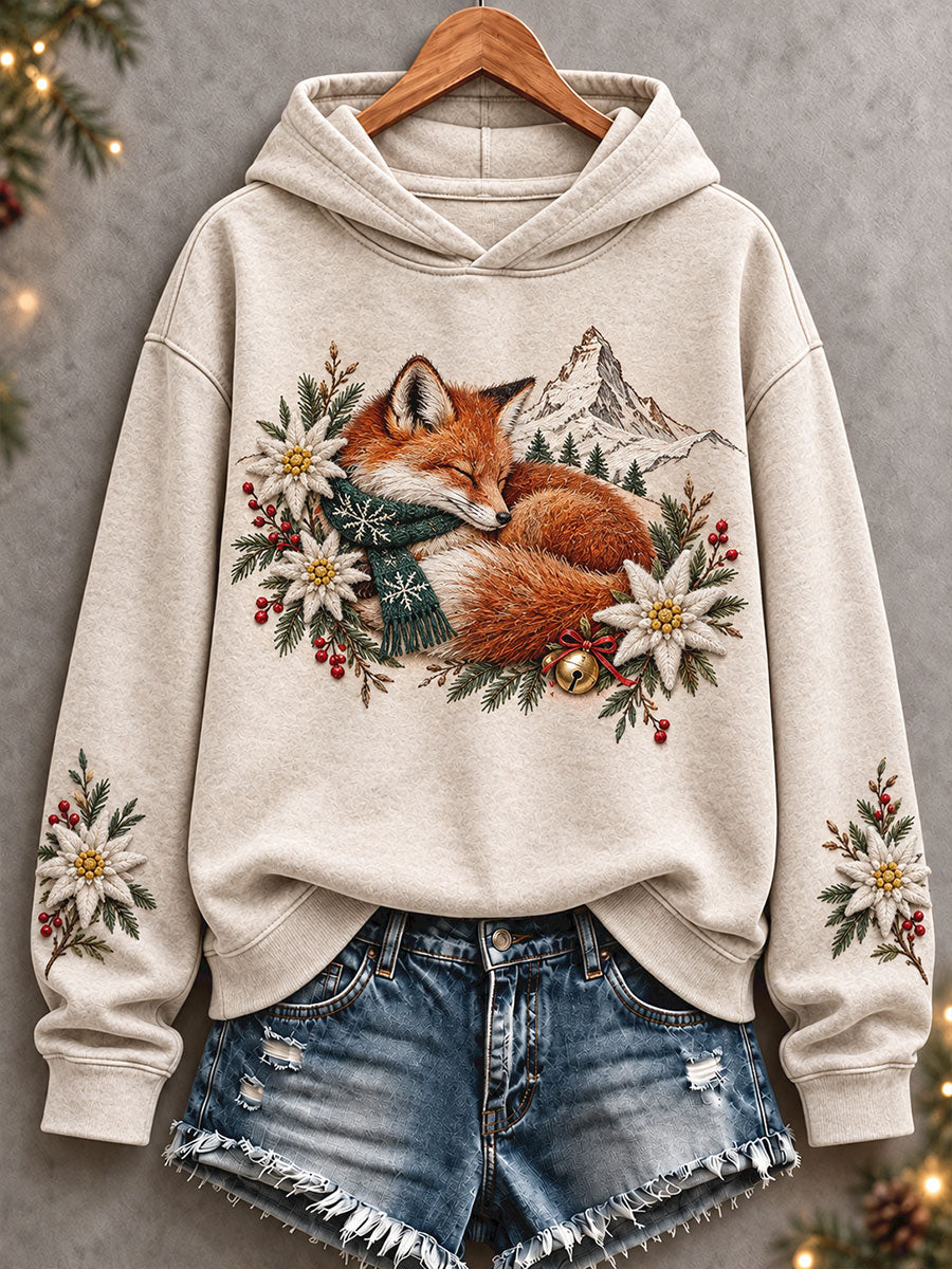 Damen-Kapuzenpullover mit weihnachtlichem Schweizer Motiv