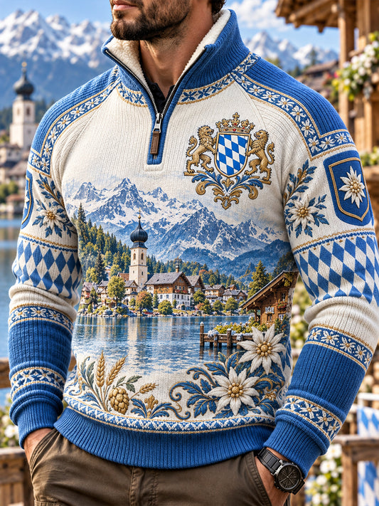 Herren-Pullover aus Bayern mit geknöpftem Ärmel