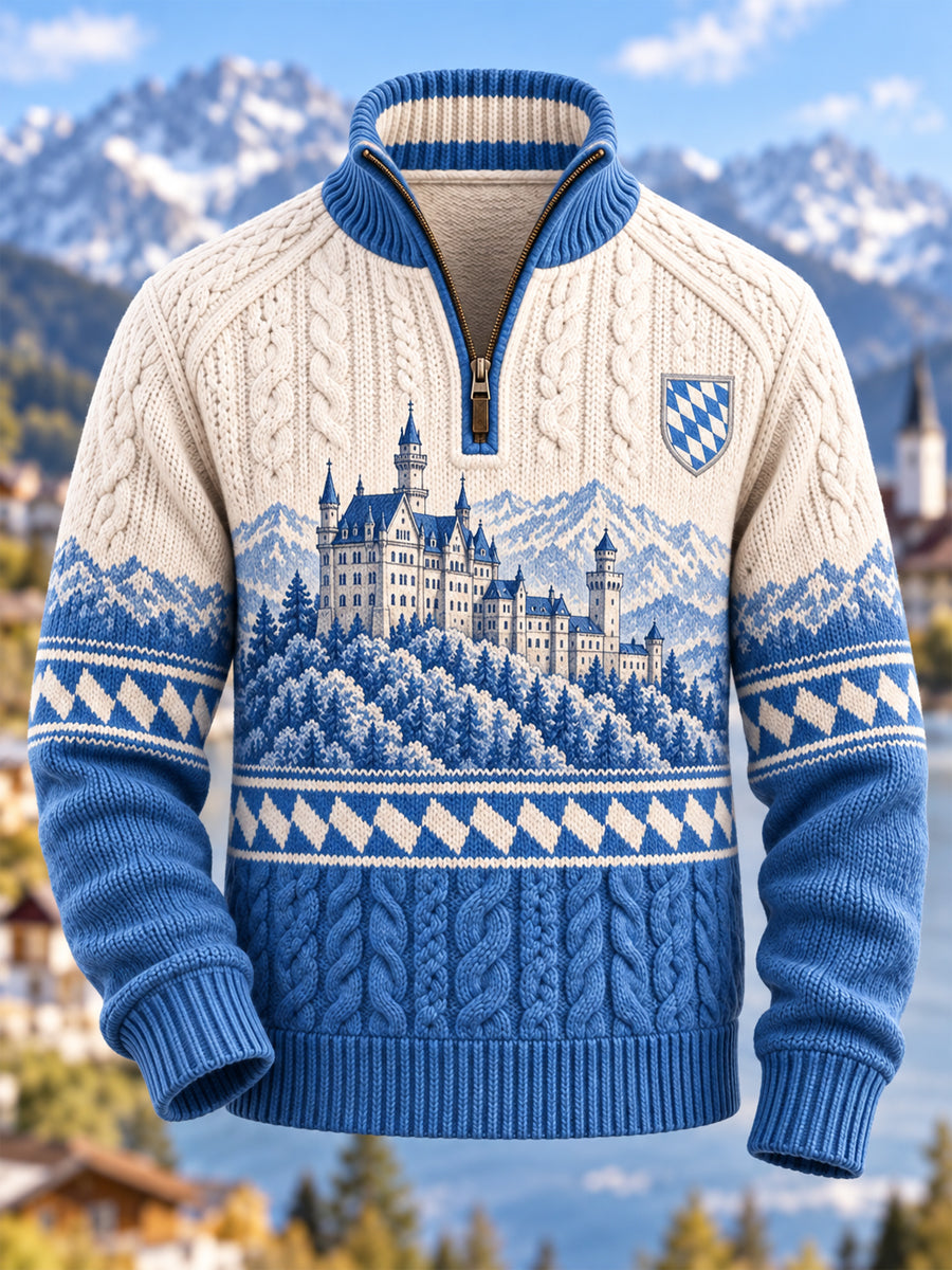 Herren-Pullover aus Bayern mit geknöpftem Ärmel
