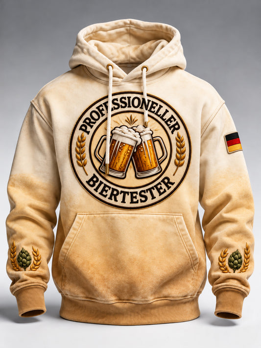 Herren-Beer-Culture-Kapuzenpullover in Übergröße mit abfallender Schulter und Taschen