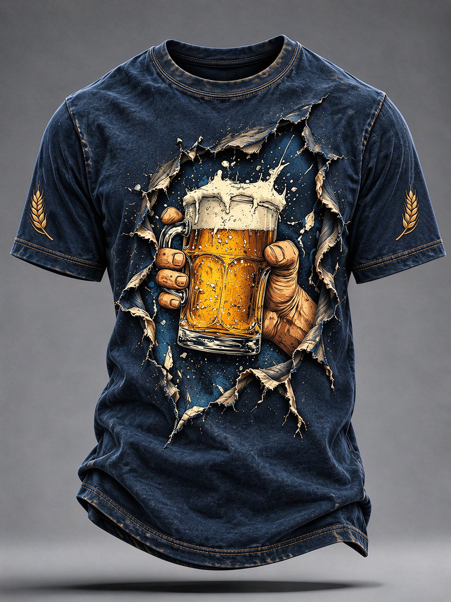 Herren-Bierkultur-T-Shirt mit kurzen Ärmeln
