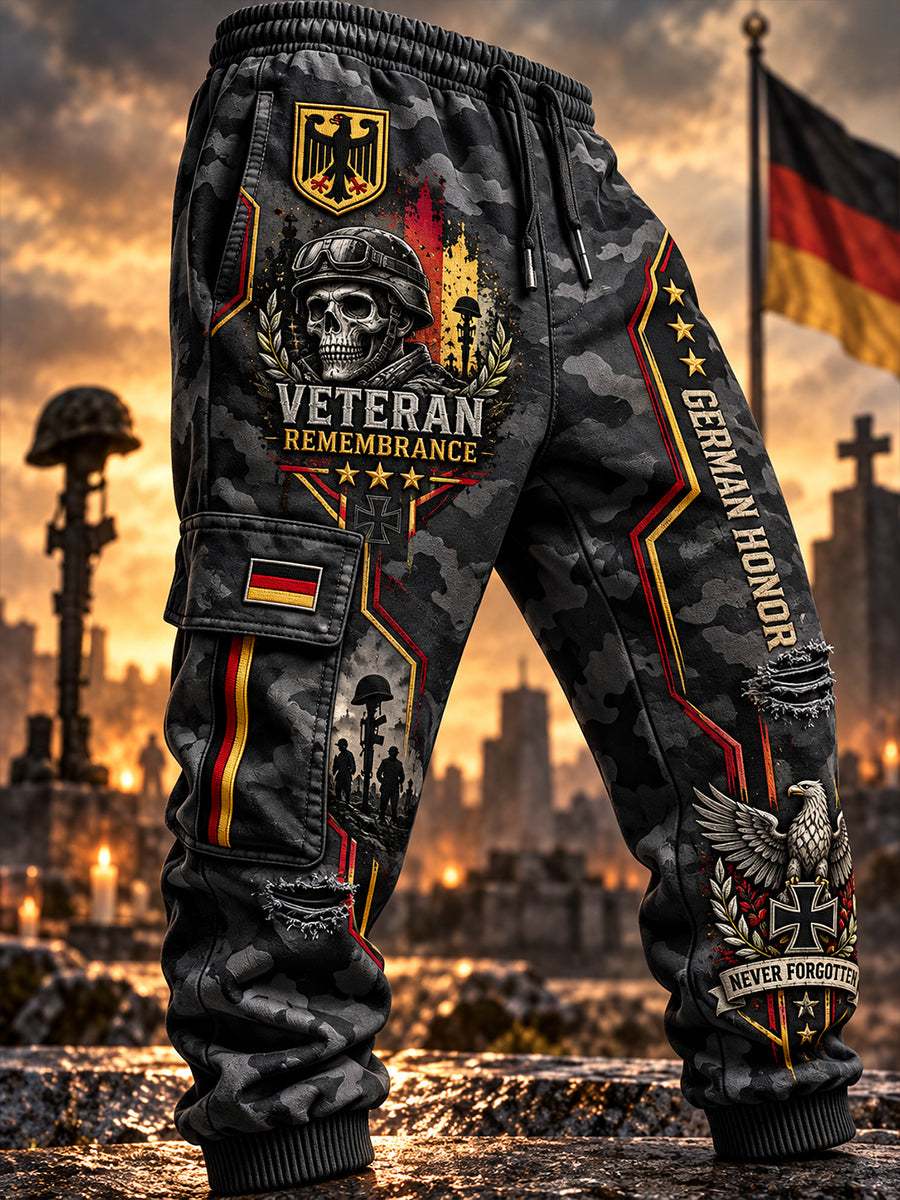 Herren Veteran Memorial Grafik druck Lange Cargo hosen