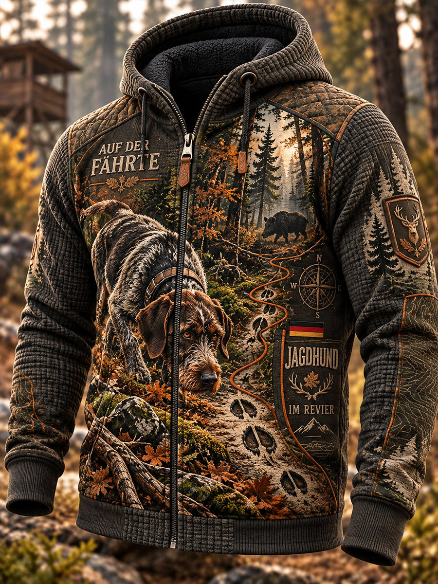 Herren-Waffelstrick-Kapuzenpullover zur deutschen Jagdsaison