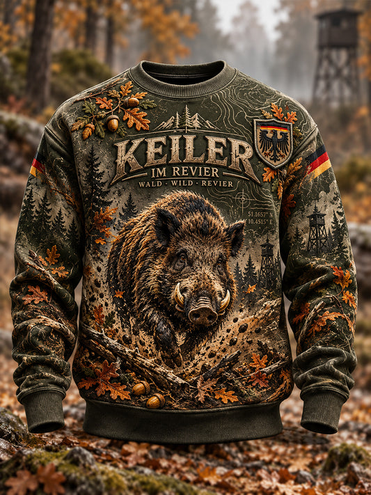 Herren-Herbstjacke mit langen Ärmeln für die Jagdsaison