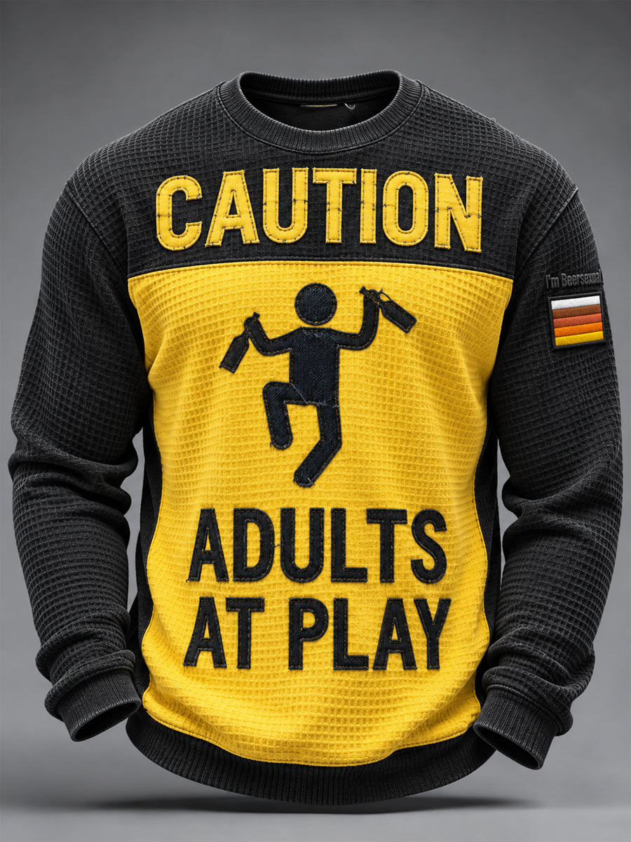 Herren-Bierkultur-Waffel-Longsleeve-T-Shirt