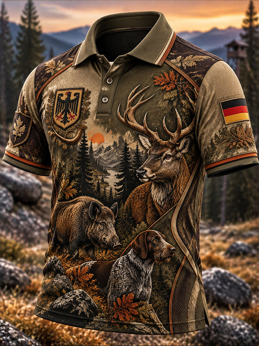 Männer deutsche Jagd saison Kurzarm Shirtt