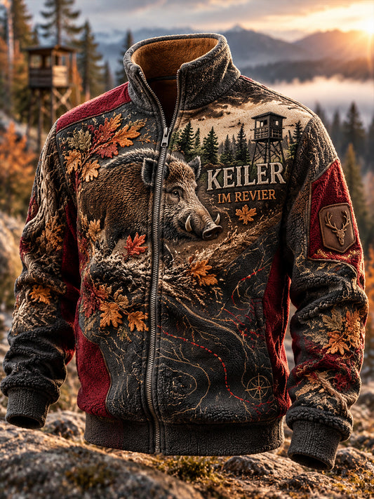 Herren-Jacke mit Reiß verschluss im deutschen Jagd stil