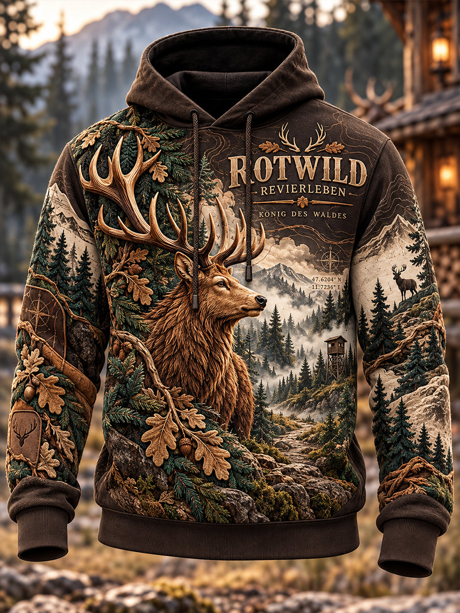 Herren Norwegens Jagd saison Übergroßer Schulter-Hoodie mit Taschen