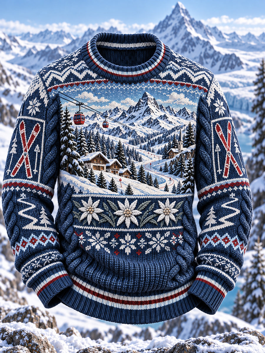 Herren-Top im Vintage-Stil mit Schweizer Kunstmotiv, lässig und bequem