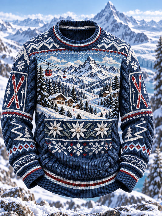 Herren-Top im Vintage-Stil mit Schweizer Kunstmotiv, lässig und bequem