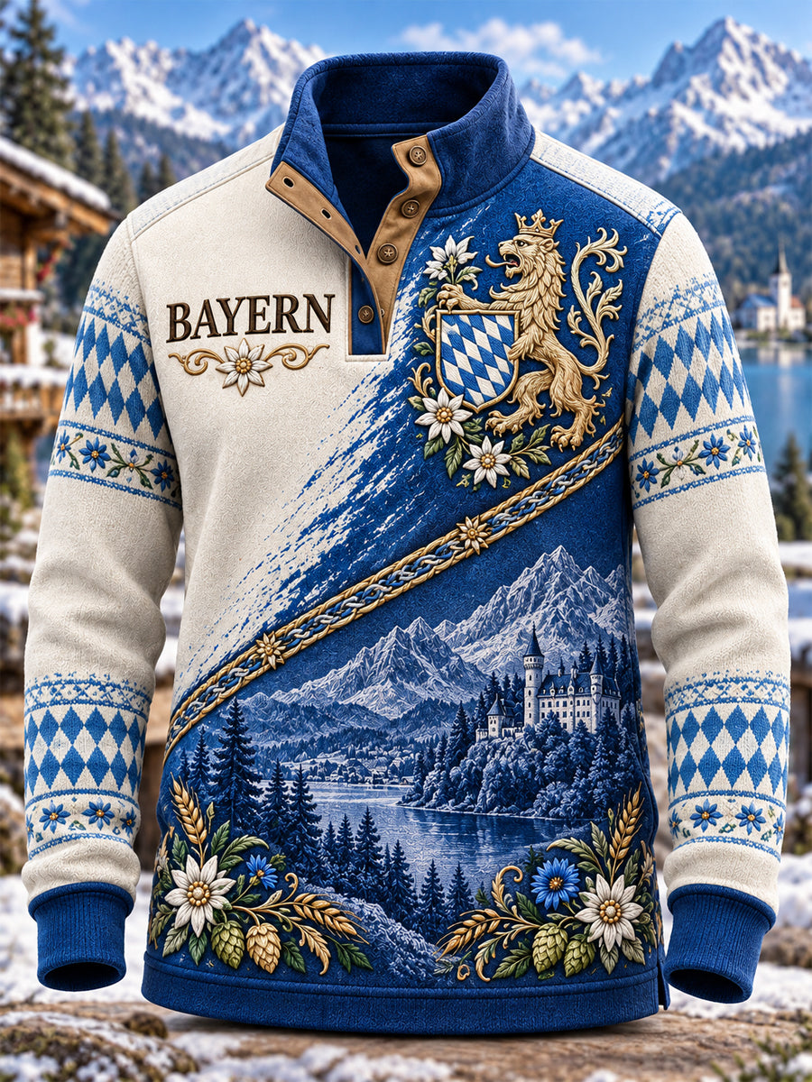 Männer Bavaria Vier-Knopf-Hoodie