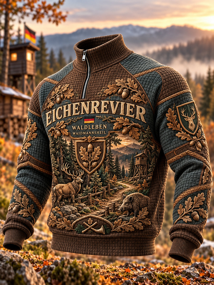 Waffel-Langarm-Sweatshirt der deutschen Jagd saison für Männer