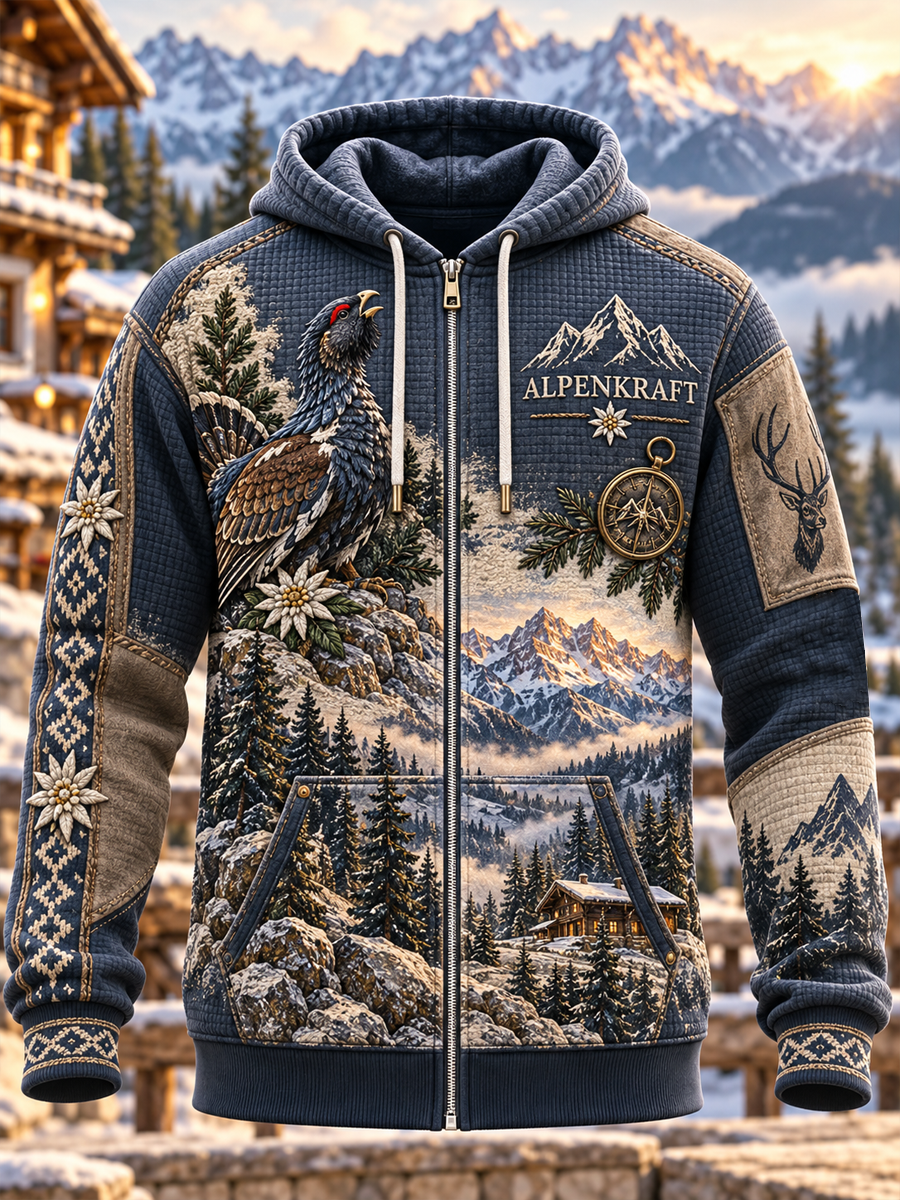 Herren-Hoodie mit Reißverschluss für die Alpen