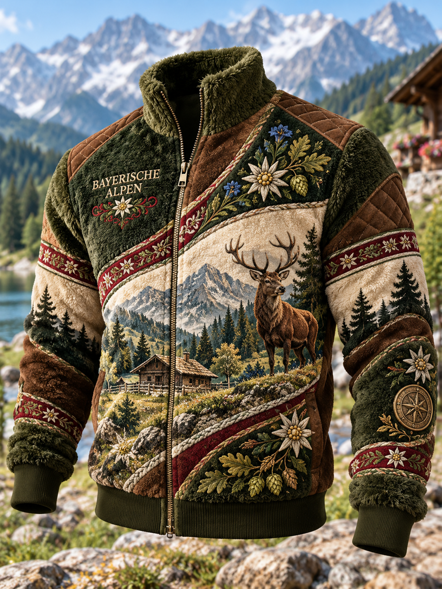 Herren Bavaria Flanell Reiß verschluss Jacke