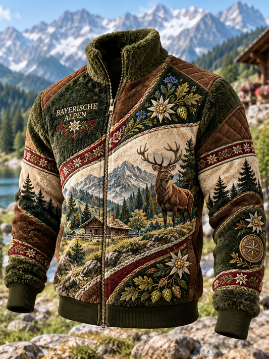 Herren Bavaria Flanell Reiß verschluss Jacke