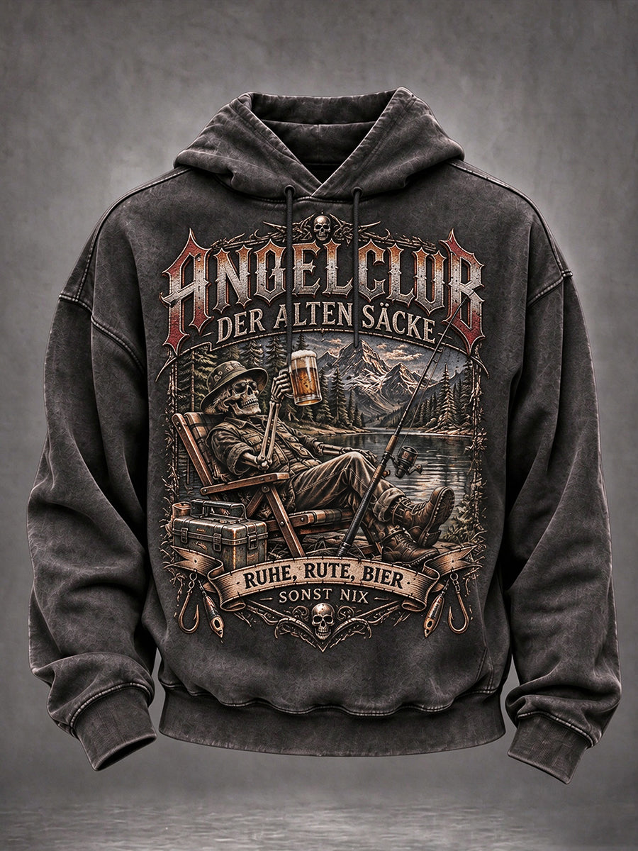 Lässige Herren-Hoodie mit lustigem Angler-Slogan-Print