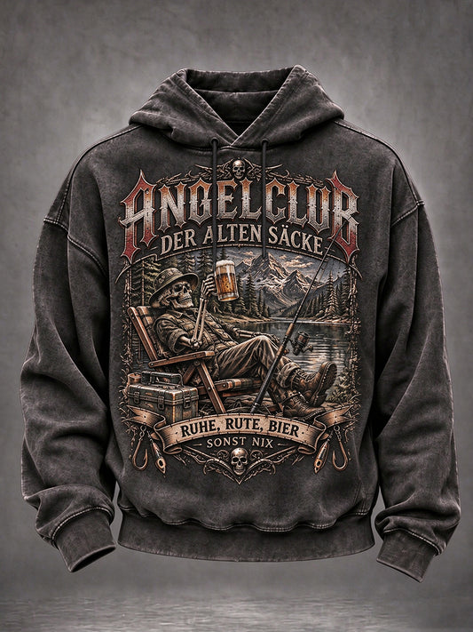 Lässige Herren-Hoodie mit lustigem Angler-Slogan-Print
