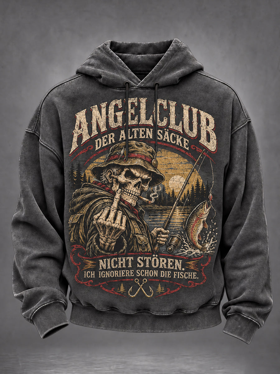 Lässige Herren-Hoodie mit lustigem Angler-Slogan-Print