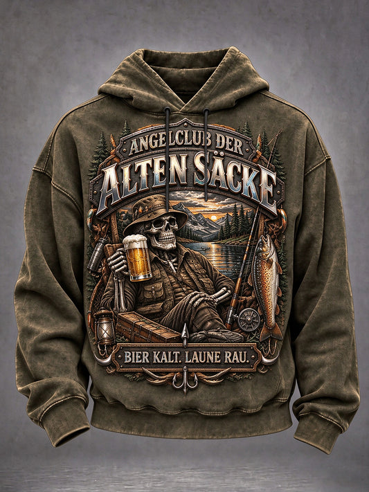Lässige Herren-Hoodie mit lustigem Angler-Slogan-Print