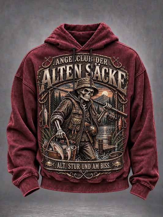 Lässige Herren-Hoodie mit lustigem Angler-Slogan-Print